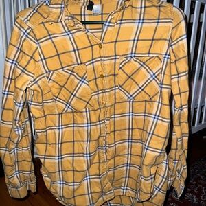 Divided Mustard Yellow Plaid Button-Up Shirt